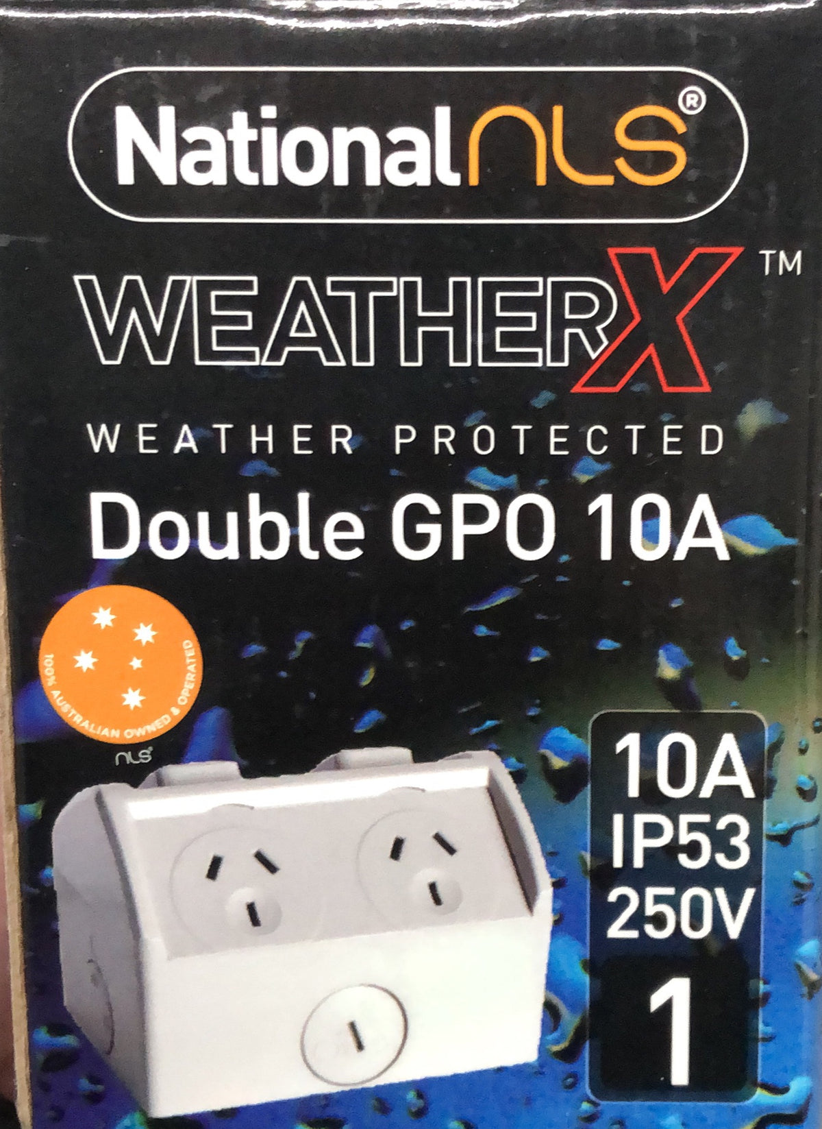 NLS Double GPO 10A - Weatherproof IP53 - 30600NLS