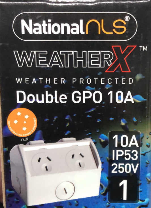 NLS Double GPO 10A - Weatherproof IP53 - 30600NLS - ARCK Electrical Wholesale Supplies