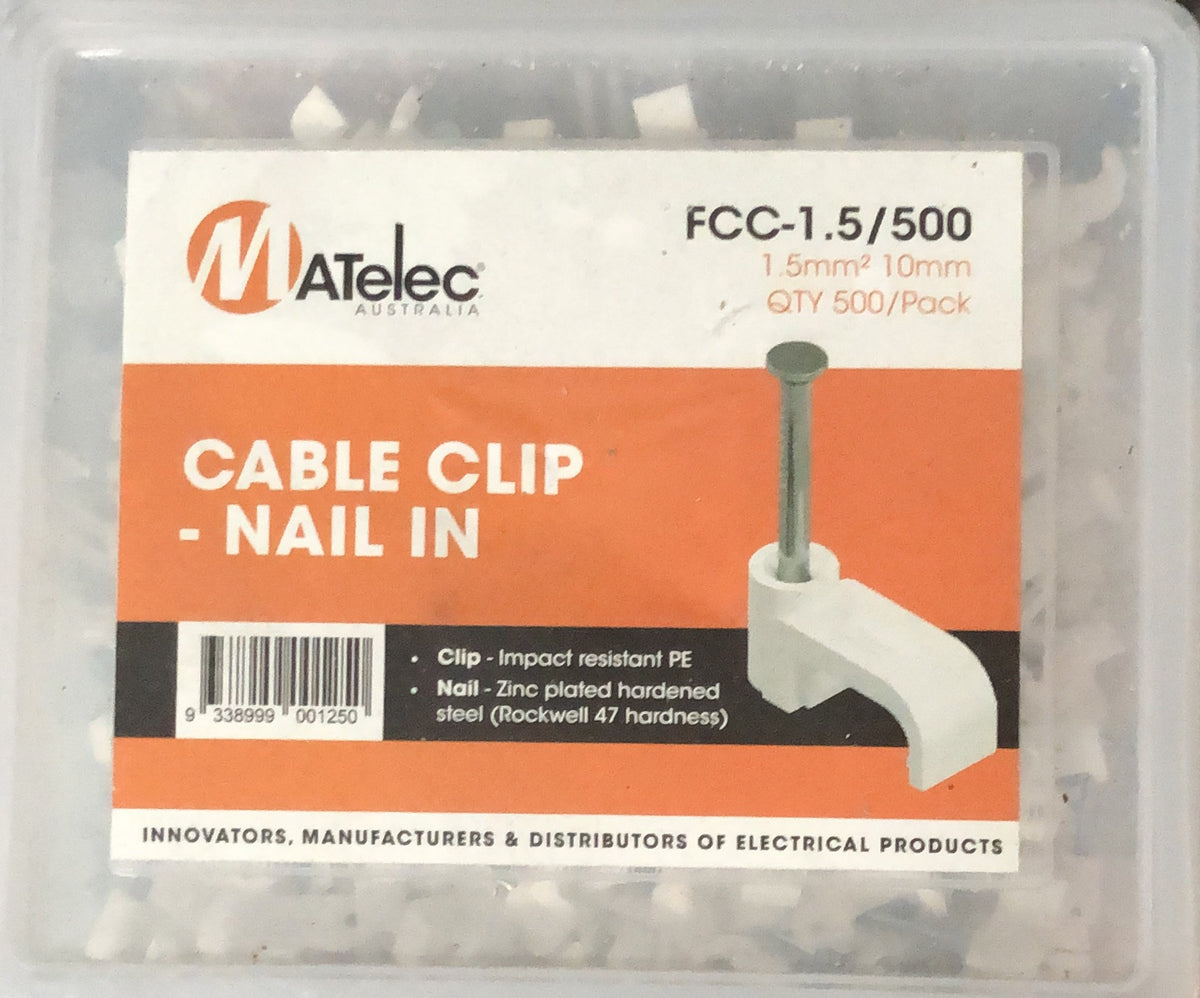 Cable Clips 12mm for 2.5mm Twi - FCC-2.5/500J - ARCK Electrical Wholesale Supplies