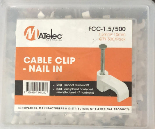Cable Clips 12mm for 2.5mm Twi - FCC-2.5/500J - ARCK Electrical Wholesale Supplies