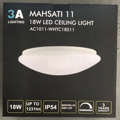 18w LED Oyster Light (TRI-COLOUR) - AC1011-LED-18W