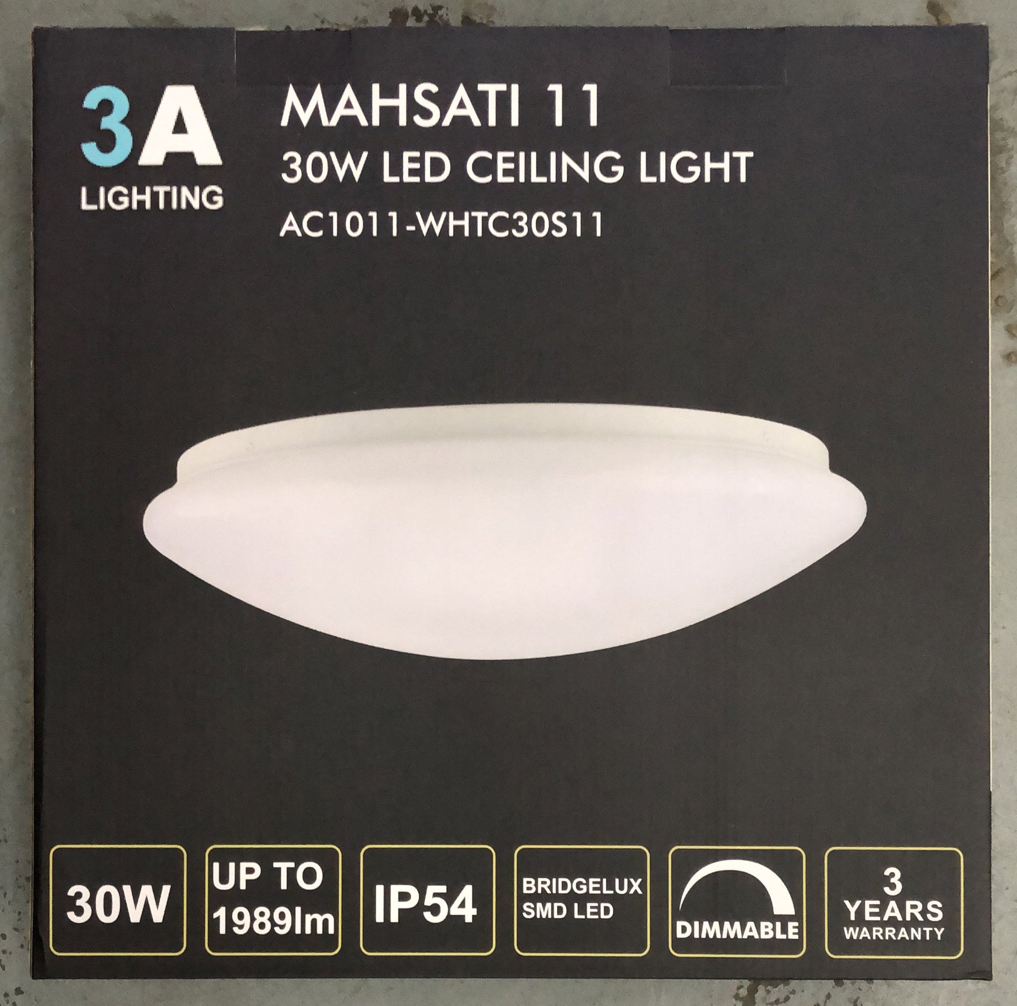 30w LED Oyster Light (TRI COLOUR) - AC1011-LED-30W - ARCK Electrical Wholesale Supplies