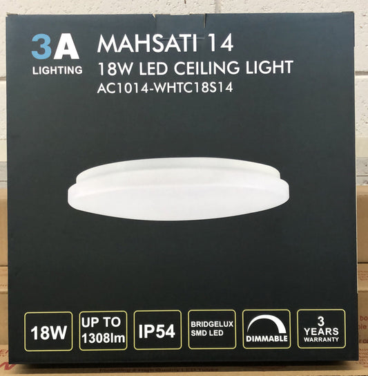 SLIM 18W LED OYSTER LIGHT (TRI COLOUR) - AC1014/18W/TC - ARCK Electrical Wholesale Supplies