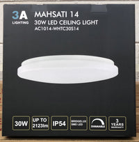 SLIM 30W LED OYSTER LIGHT (TRI COLOUR) - AC1014/LED/30W