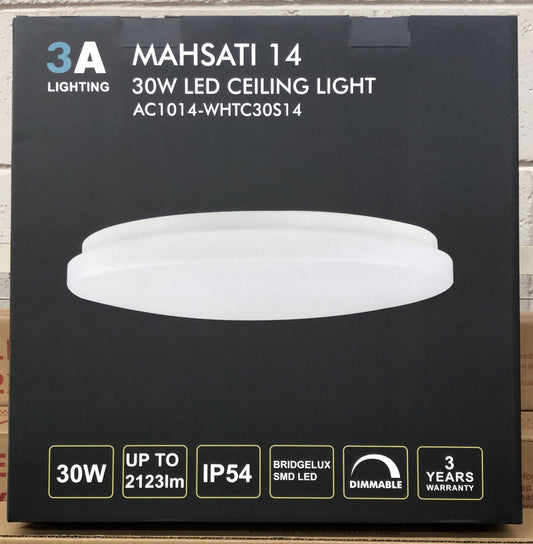 SLIM 30W LED OYSTER LIGHT (TRI COLOUR) - AC1014/LED/30W - ARCK Electrical Wholesale Supplies