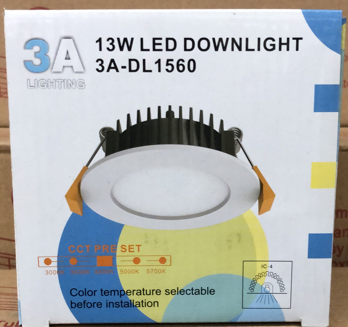 3A Recessed LED Downlight W109mm 13W (Tri Colour) - DL1560/WH/CCT