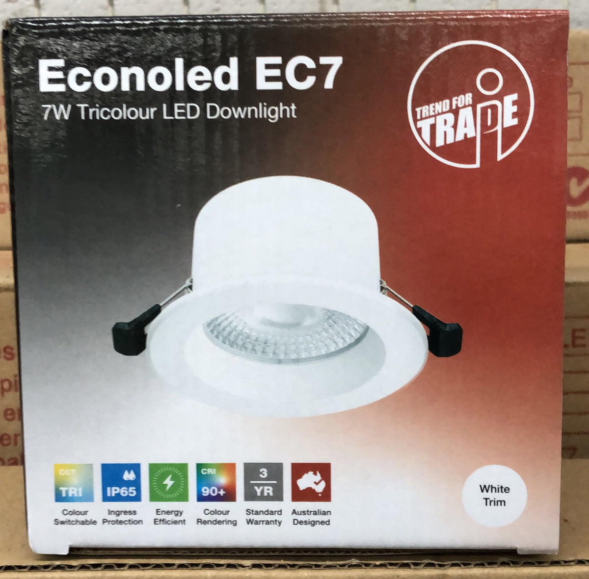 Trend EC7 7W Tri-colour Recessed LED Downlight - EC7-TRI-W-LT - ARCK Electrical Wholesale Supplies