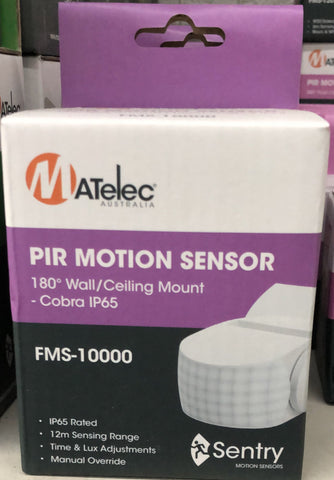 Motion Sensor Cobra 180deg IP65 - White - FMS-10000