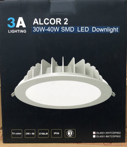 30W&40W SWITCHABLE RECESSED WH - DL4001WH/CCT - ARCK Electrical Wholesale Supplies