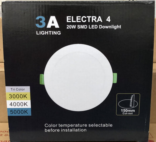 3A 20W SMD Downlight 150-180mm - DL2050/WH/TC - ARCK Electrical Wholesale Supplies