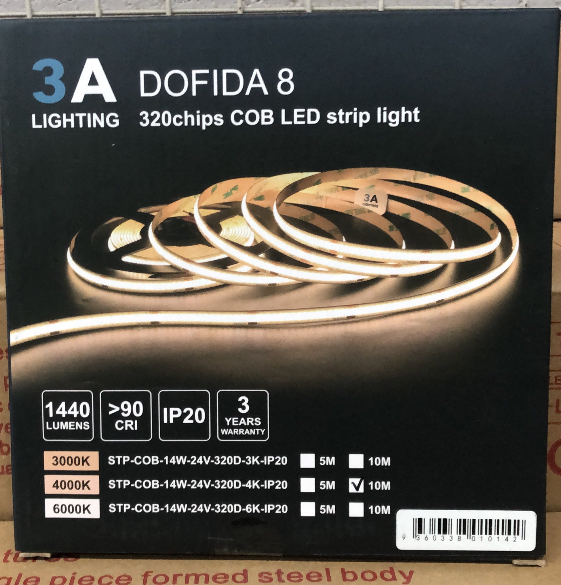 Strip Light Dotless 14W 4000k 10M - STP-COB-14W-24V-320D-4K-IP20-10M - ARCK Electrical Wholesale Supplies