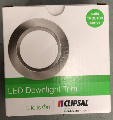 Clipsal Downlight Trim Brushed Chrome - TPDL1T3BC - ARCK Electrical Wholesale Supplies