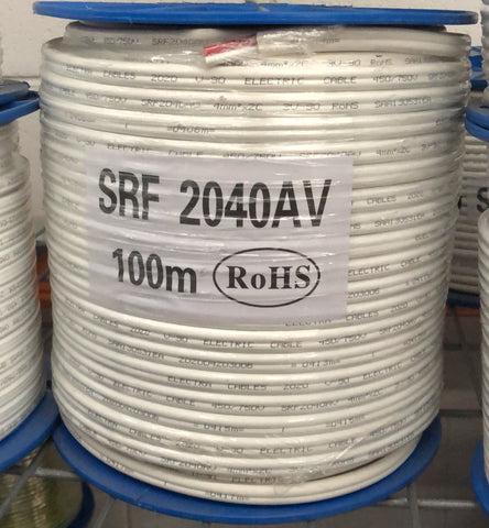 4mm Twin Active - Red and White 100 Metres - SRF2040AV - Pick Up Only