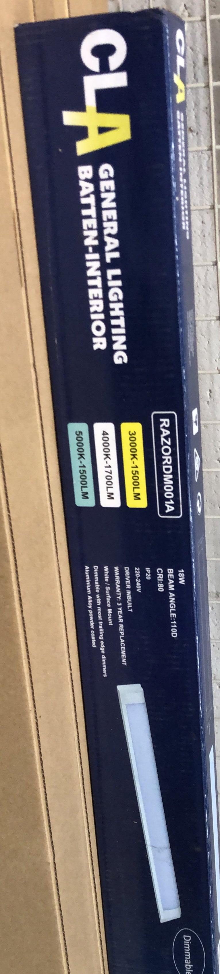 Razor Slimline Low Profile LED Batten Light CCT Short & Long - RAZORDM001A