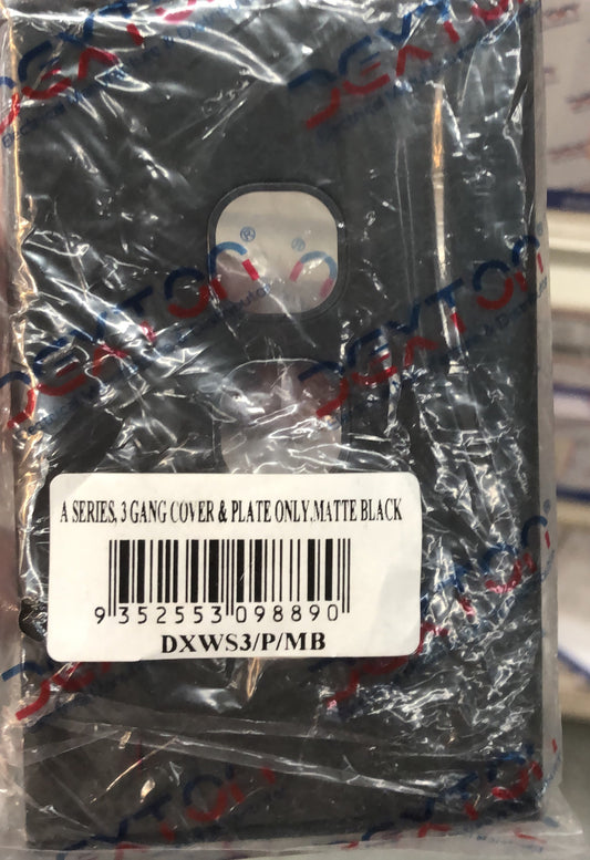 Dexton Standard 3 Gang Cover & - DXWS3/P/MB - ARCK Electrical Wholesale Supplies