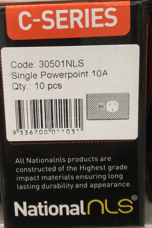 NLS SINGLE POWER POINT 10 AMP - 30501NLS - ARCK Electrical Wholesale Supplies