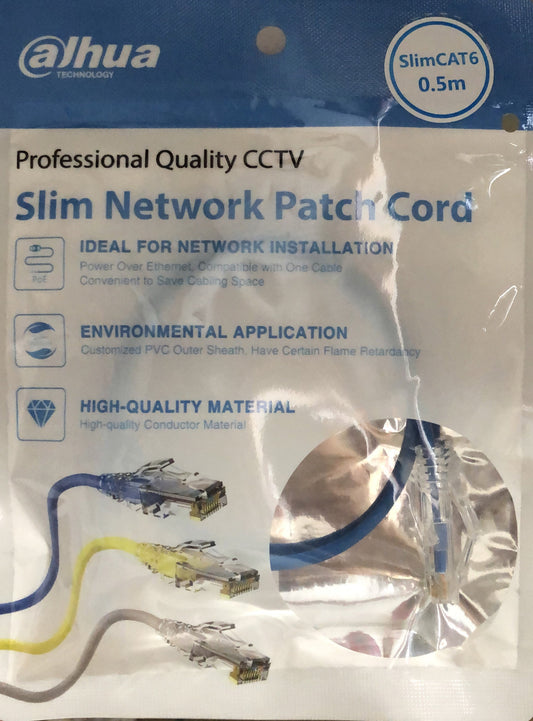 Dahua Slim Patch Lead 0.5m - DH-PFM972-6U-05-S - ARCK Electrical Wholesale Supplies
