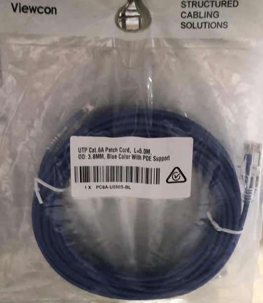 Patch Lead Cat6 5m- Blue - PC6A-U050S-BL - ARCK Electrical Wholesale Supplies