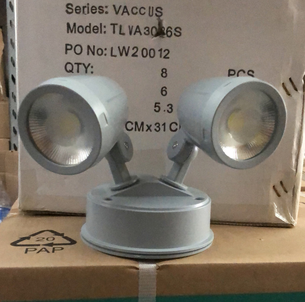 Vacus Double Spot L Sens- Grey - TLVA3026S - ARCK Electrical Wholesale Supplies