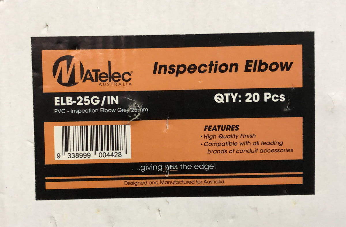 PVC - Inspection Elbow Grey 25 - ELB-25G/IN