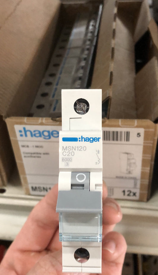 Hager 20 Amp Miniature Circuit - MSN120