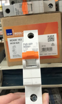 MOD6+ MCB 6kA 1P 63A C Curve - MD6M163