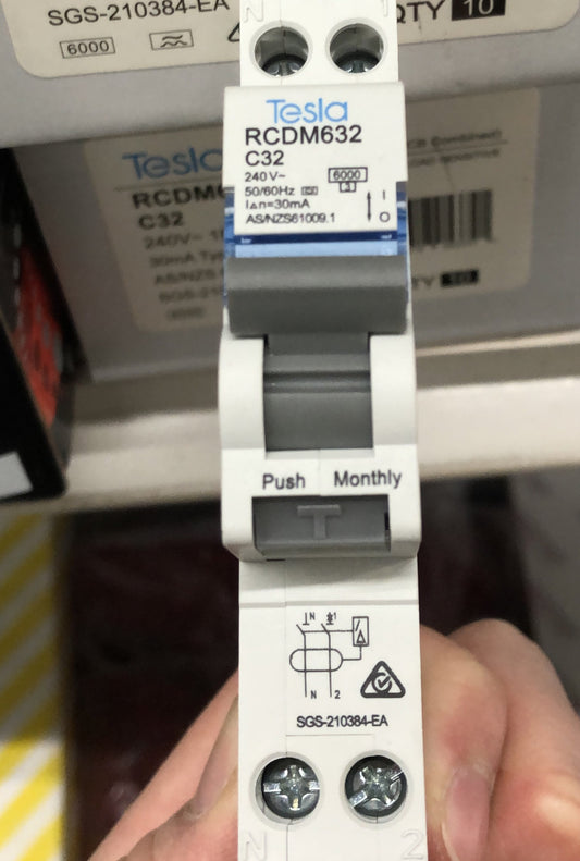 Tesla 1 Pole 32 Amp 6 kA 30 mA - TESRCDM632A - ARCK Electrical Wholesale Supplies