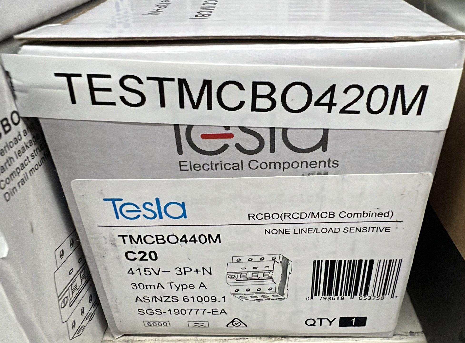 Tesla 20A 4 Pole RCBO Magnetic - TESTMCBO420M - ARCK Electrical Wholesale Supplies