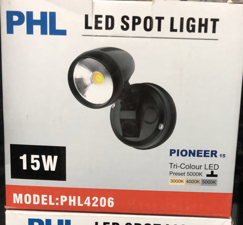 PHL Spotlight TC Black 240V 1x - PHL4206/BK/TC