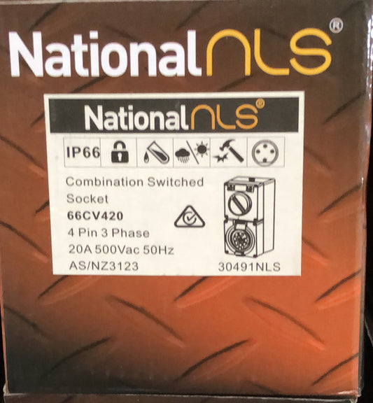 NLS 4 Pin 20A Switched Socket - 30491NLS