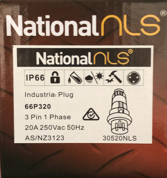 Straight Male Plug 3Pin Round - 30520NLS - ARCK Electrical Wholesale Supplies