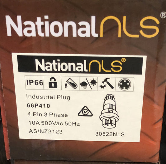 66P 4Pin 10Amp Straight Round Pin 3 Phase Plug - 30522NLS - ARCK Electrical Wholesale Supplies