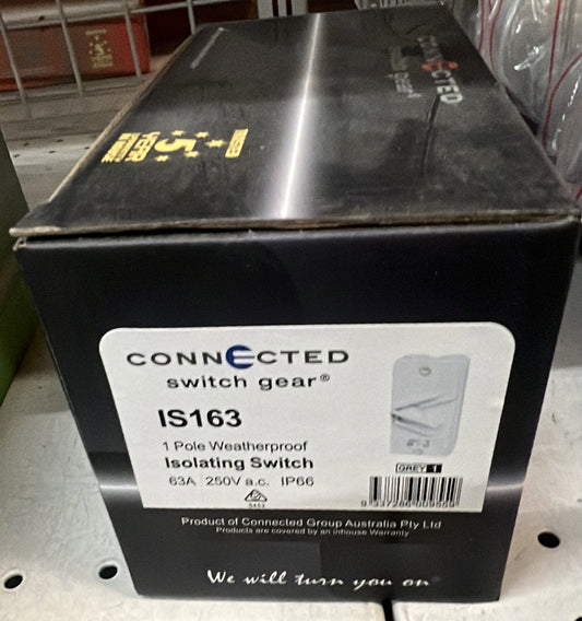 Single Pole Weatherproof Isolating Switch 250V 63A IP66 - UKF1-63/IS163 - ARCK Electrical Wholesale Supplies