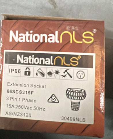 SINGLE PHASE EXTENSION SOCKET - 3PIN FLAT 15 AMP - 30499NLS - ARCK Electrical Wholesale Supplies