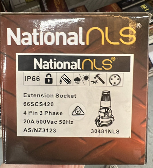 4 PIN 20AMP STRAIGHT SOCKET IP66 RATED - 30481NLS - ARCK Electrical Wholesale Supplies