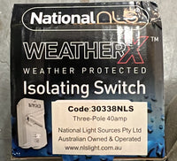 3 Pole weatherproof 40A Switch 30338NLS