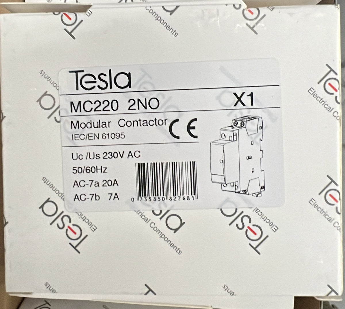 2 pole 20 Amp Contactor 2xNO - TESMC220NO