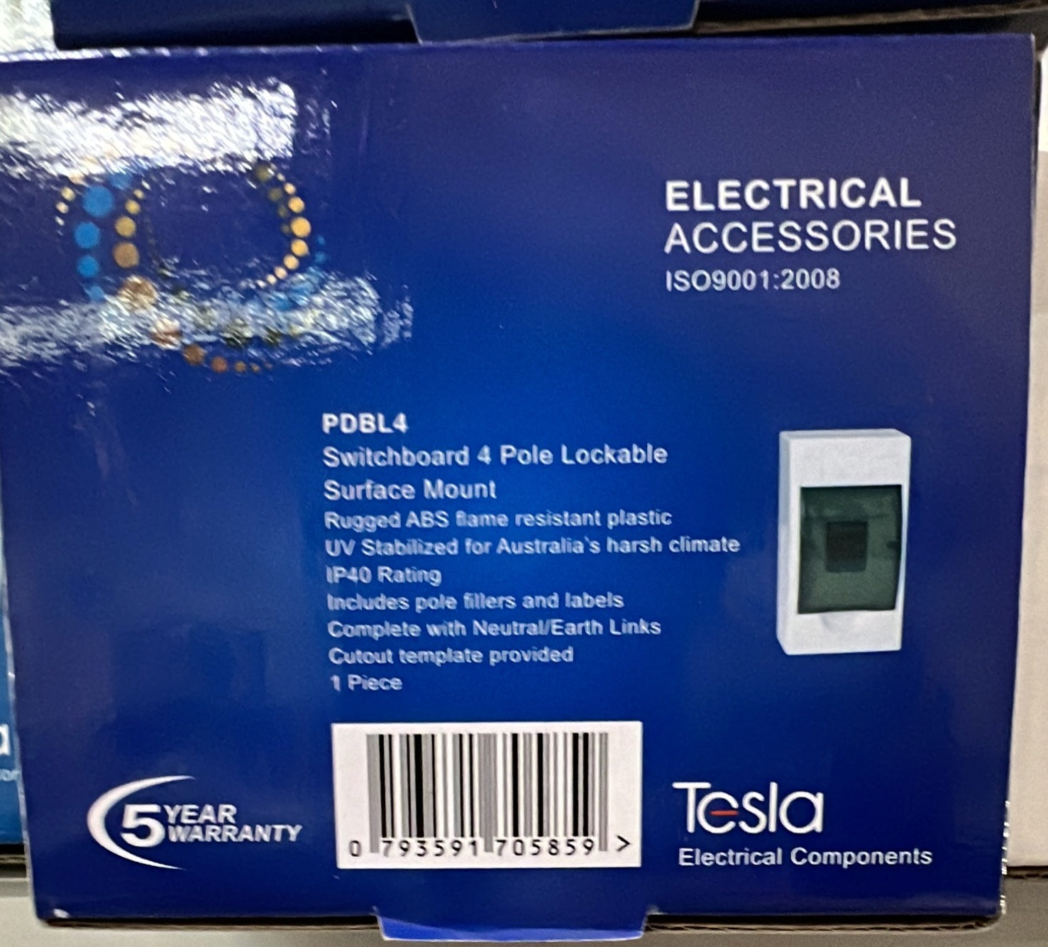 Tesla 4 Pole Surface Mount - TESPDBL4 - ARCK Electrical Wholesale Supplies
