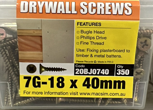 7g x 40 Drywall Screw 350 Pack - 20BJ0740 - ARCK Electrical Wholesale Supplies