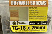 7g x 25 Drywall Screw 500 Pack - 20BJ0725