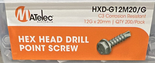 12G x 20mm Hex Head Drill Poin - HXD-G12M20/G