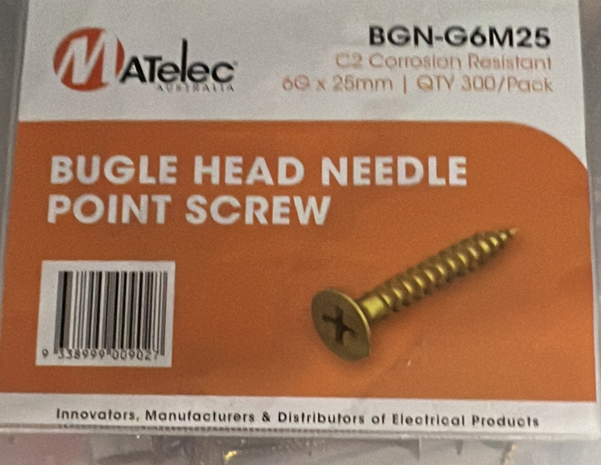 Bugle Head Needle Point Screw - BGN-G6M25
