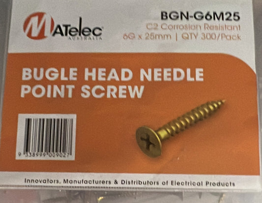 Bugle Head Needle Point Screw - BGN-G6M25