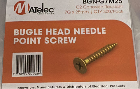 Bugle Head Needle Point Screw - BGN-G7M25 - ARCK Electrical Wholesale Supplies