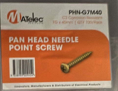 Pan Head Needle Point Screws 7 - PHN-G7M40