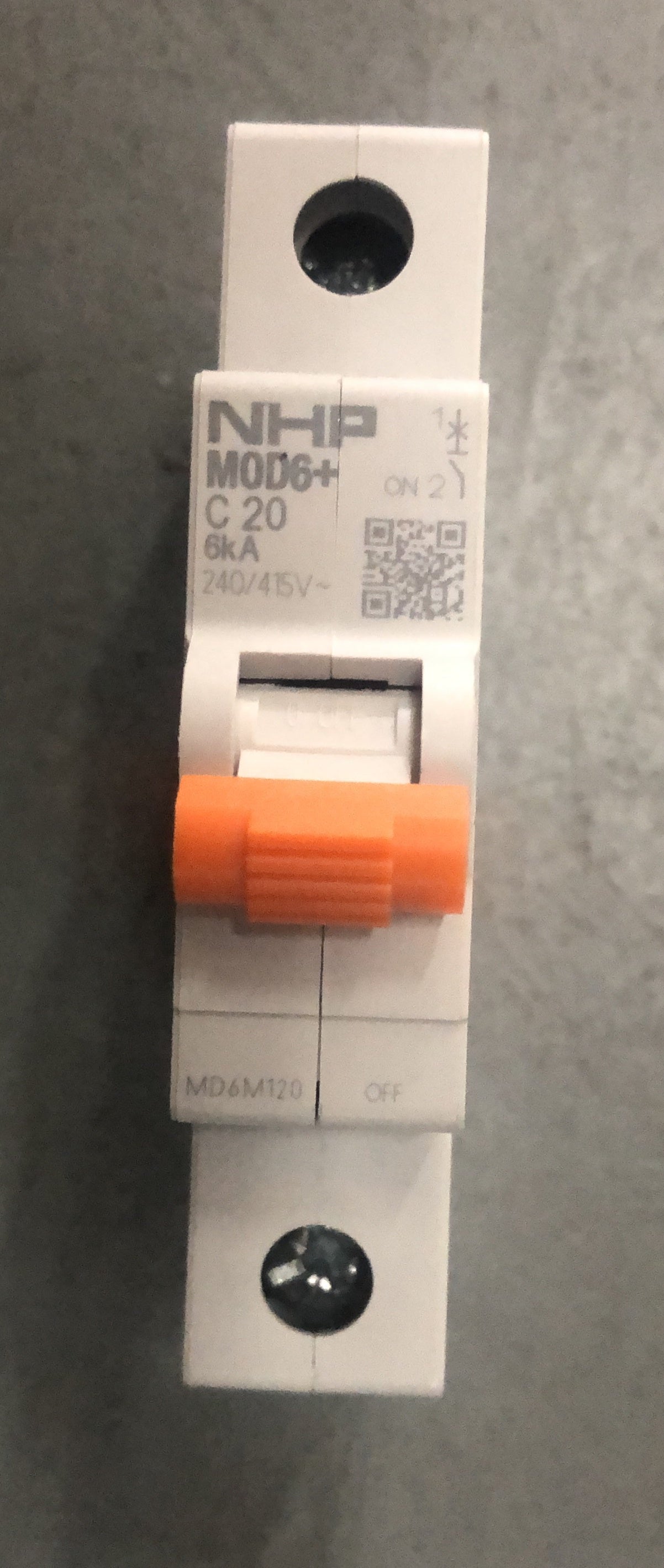 MOD6+ MCB 6kA 1P 20A C Curve - MD6M120 - ARCK Electrical Wholesale Supplies