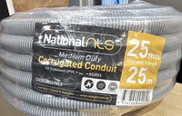 Corrugated Conduit Grey 25mmx2 - CC2525