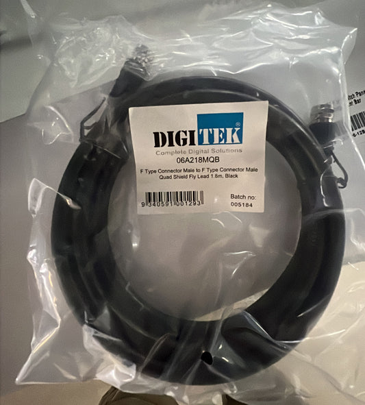 Digitek 1.8M F Type Male to Pal Male Quad Fly Lead - White - 06A218MQB - ARCK Electrical Wholesale Supplies