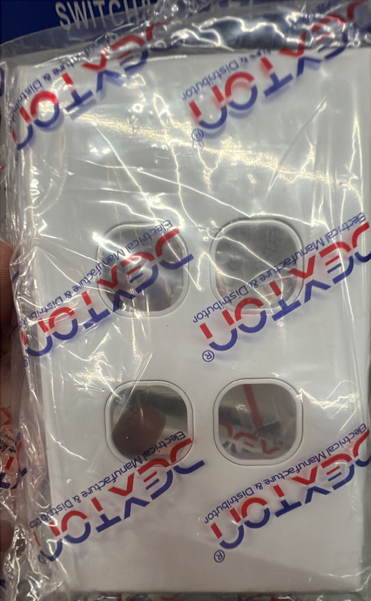 Dexton Standard 4 Gang Cover & - DXWS4/P - ARCK Electrical Wholesale Supplies
