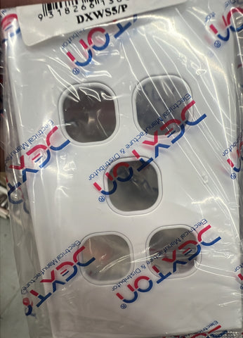 Dexton Standard 5 Gang Cover & - DXWS5/P - ARCK Electrical Wholesale Supplies